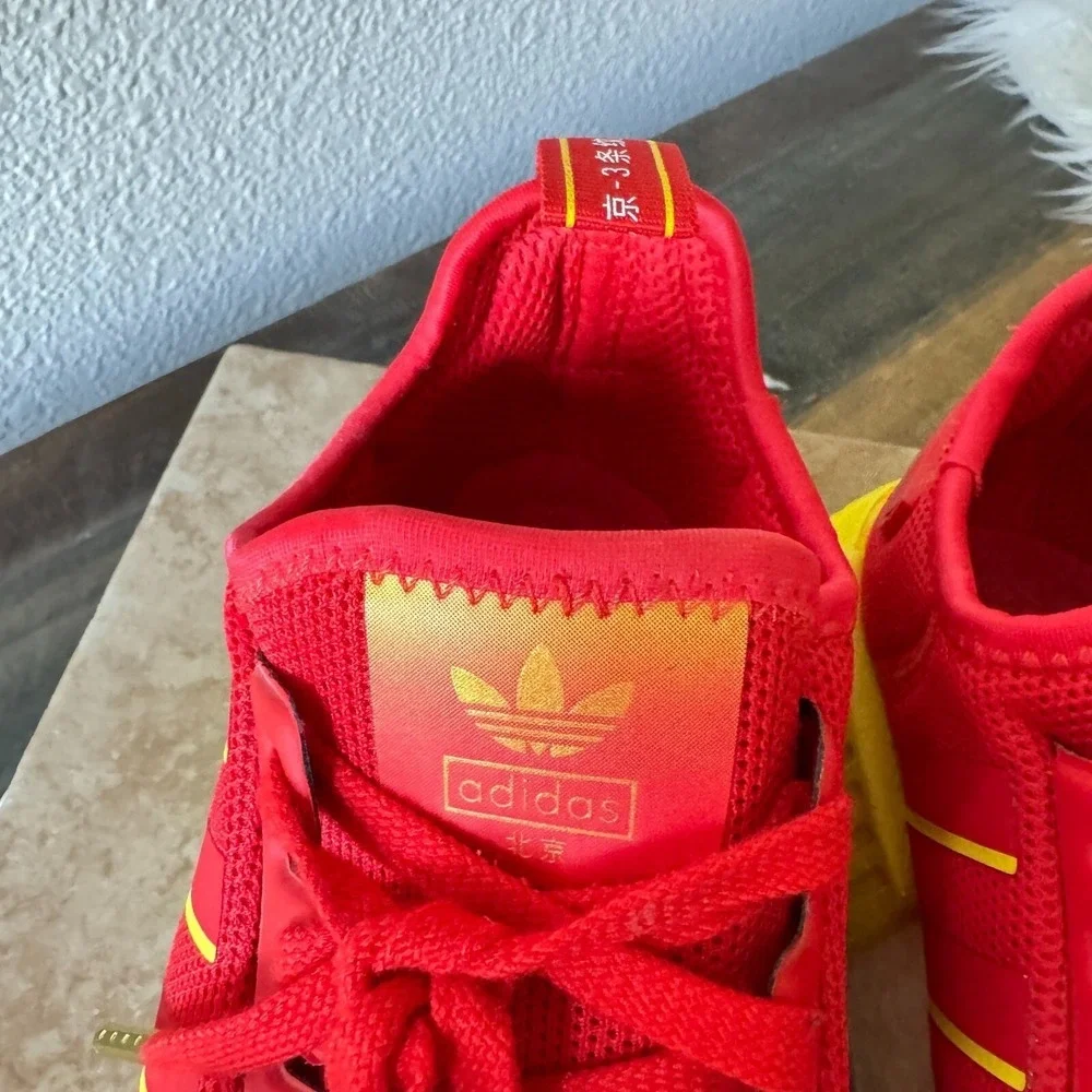 Adidas Sneakers Mens 7 NMD R1 Beijing Running Athletic Comfort Shoes Red Yellow